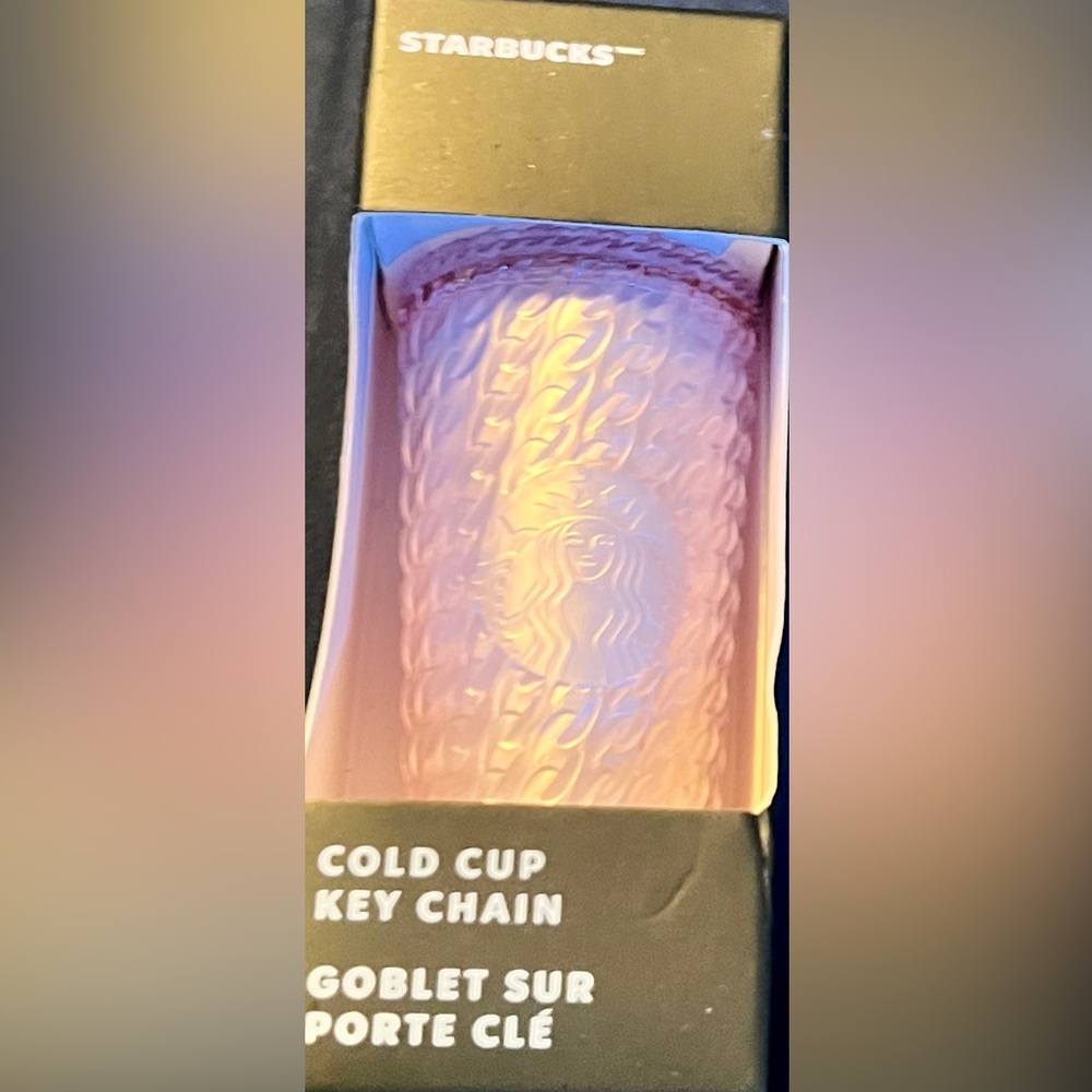 Pink Starbucks cold cup keychain